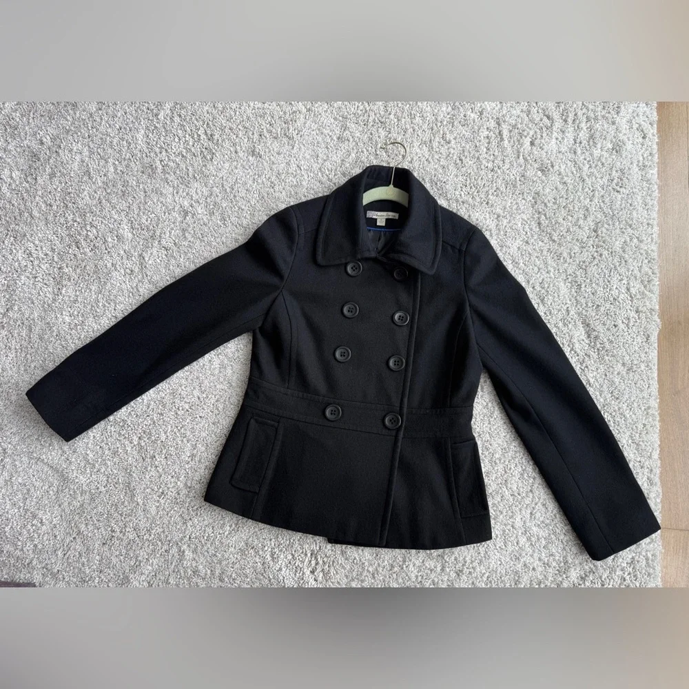 American Rag Cie 1984 Black Wool Blend Pea Coat Sz M